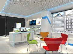 White Blue Mobile Electronics Store 3D Layout