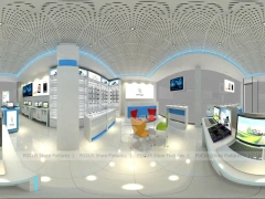 White Blue Mobile Electronics Store 3D Layout