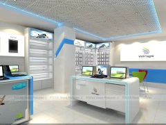 White Blue Mobile Electronics Store 3D Layout