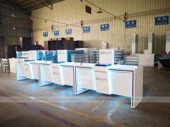 White Blue Mobile Phone Reception Counter Set