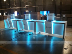 White Blue Mobile Phone Reception Counter Set