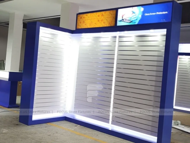 White Blue Mobile Phone Service Counter