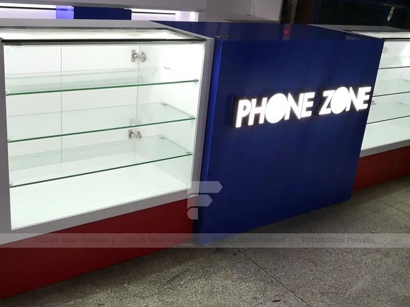 White Blue Mobile Phone Service Counter