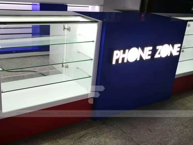 White Blue Mobile Phone Service Counter