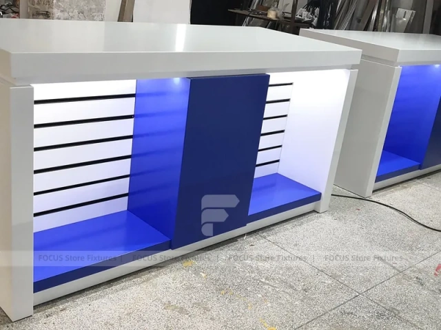 White Blue Mobile Phone Service Counter