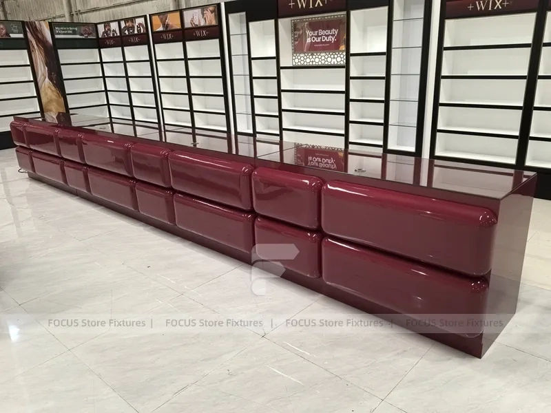 White Cosmetics Fixture Showroom with Counters