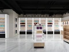 White Cosmetics Store with Center Island Displays