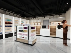 White Cosmetics Store with Center Island Displays