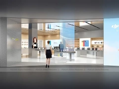 White DJI Electronics Storefront Interior