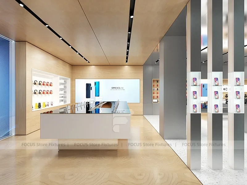 White DJI Electronics Storefront Interior