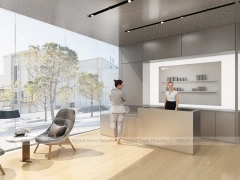 White DJI Electronics Storefront Interior