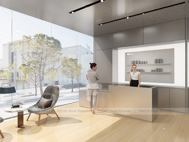 White DJI Electronics Storefront Interior