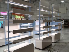 White Double Sided Gondola Shelving Unit