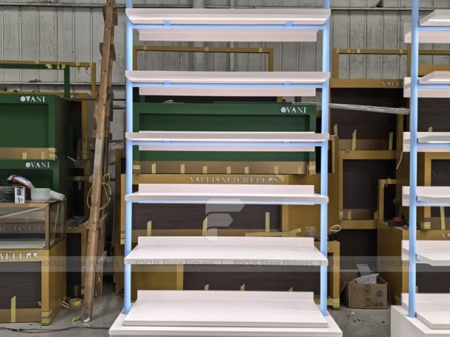 White Double Sided Gondola Shelving Unit