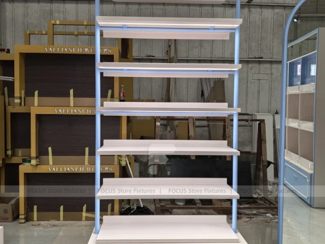 White Double Sided Gondola Shelving Unit