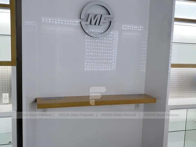 White Glass Mobile Phone Counter Wall Display