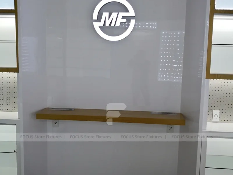 White Glass Mobile Phone Counter Wall Display