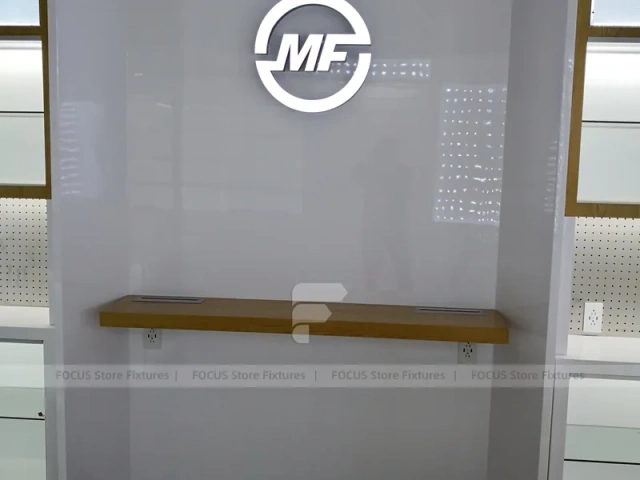 White Glass Mobile Phone Counter Wall Display