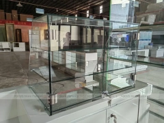 White Glass Phone Store Counter With Green LED