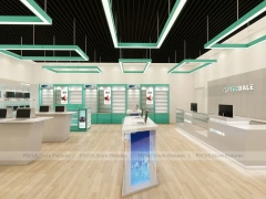 White Green Mobile Phone Store Interior