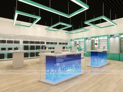 White Green Mobile Phone Store Interior