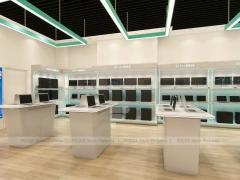 White Green Mobile Phone Store Interior
