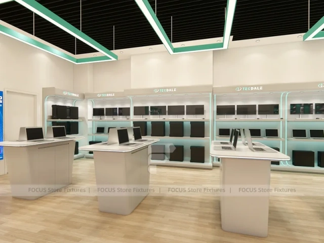 White Green Mobile Phone Store Interior