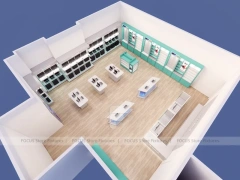 White Green Mobile Phone Store Interior