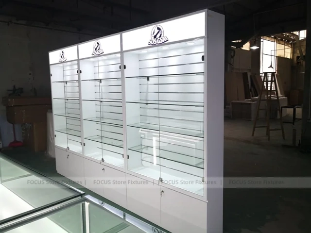 White Illuminated Mobile Phone Slatwall Panel
