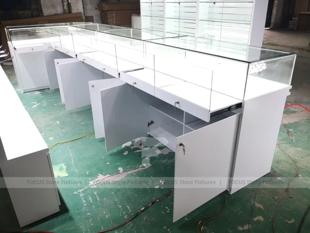White Illuminated Mobile Phone Slatwall Panel