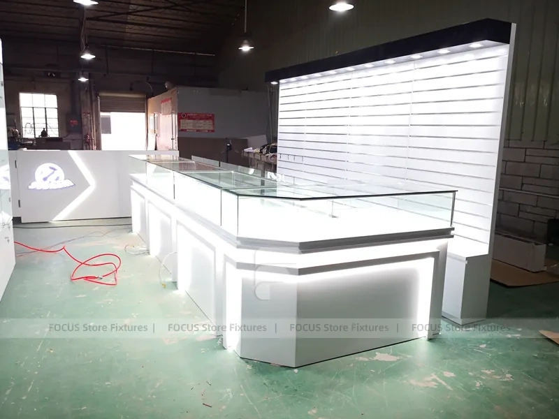 White Illuminated Mobile Phone Slatwall Panel