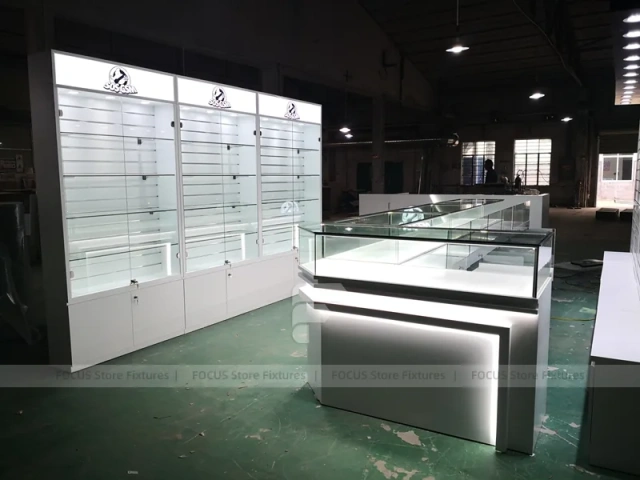 White Illuminated Mobile Phone Slatwall Panel