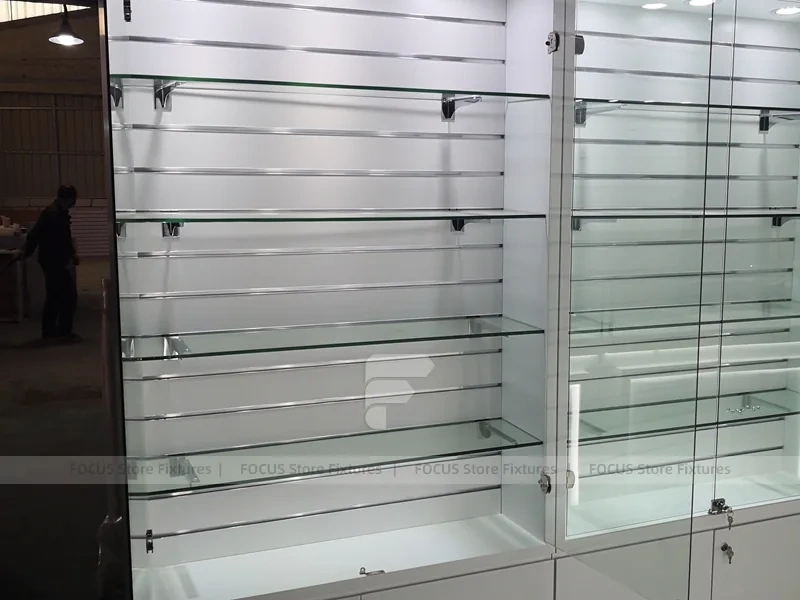 White Illuminated Mobile Phone Slatwall Panel