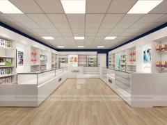 White Logo Mobile Phone Store Wall Display