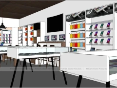White Minimal Phone Accessories Store Display