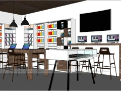 White Minimal Phone Accessories Store Display