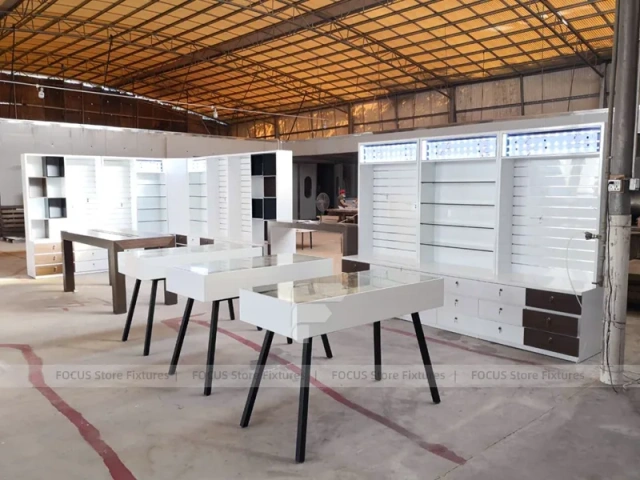 White Minimal Phone Accessories Store Display