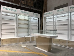 White Mobile Accessories Checkout Display Counter