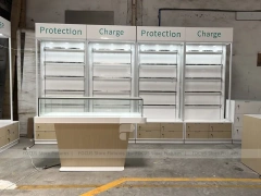 White Mobile Accessories Checkout Display Counter