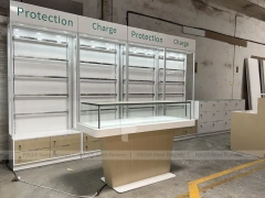 White Mobile Accessories Checkout Display Counter