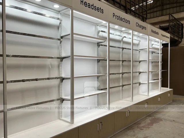 White Mobile Accessories Wall Category Shelving
