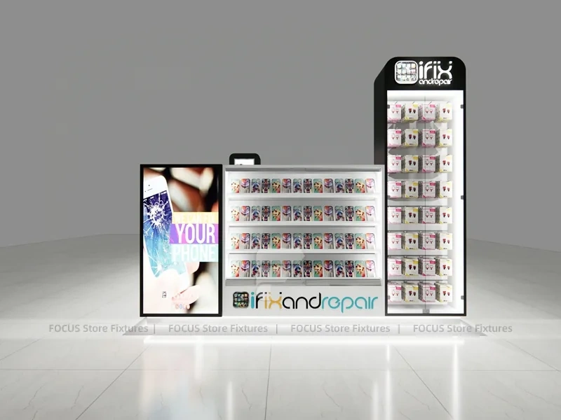 White Mobile Phone Display Tower Set