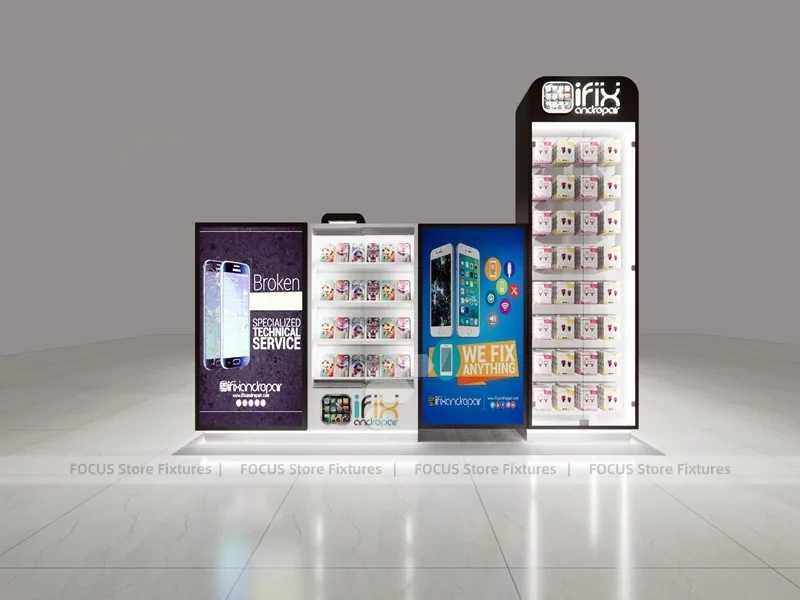 White Mobile Phone Display Tower Set