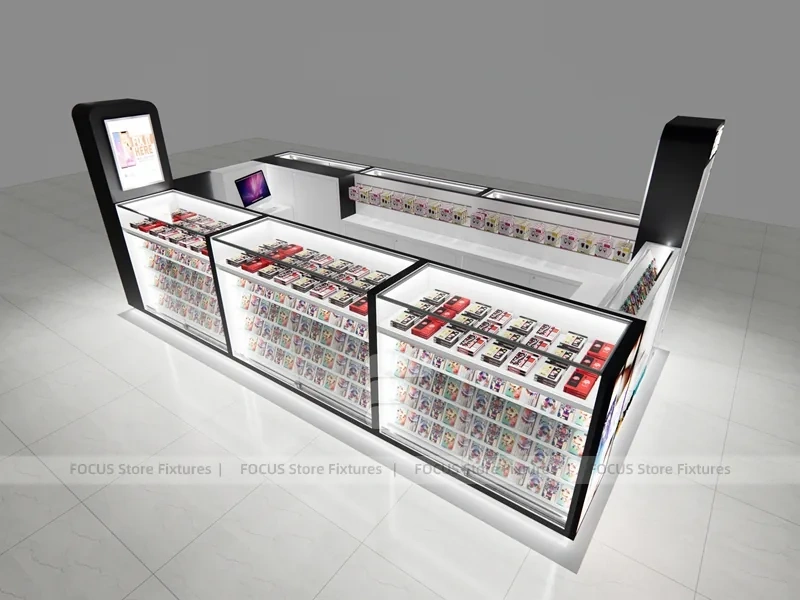 White Mobile Phone Display Tower Set