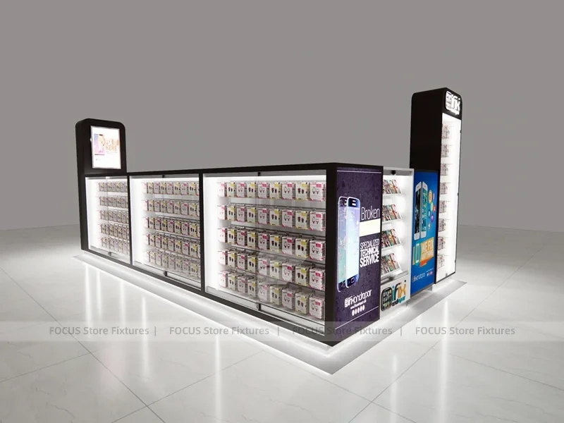 White Mobile Phone Display Tower Set