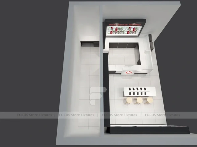 White Mobile Phone Store Floor Plan