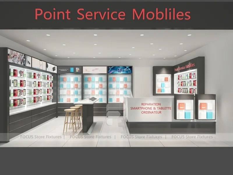 White Mobile Phone Store Floor Plan