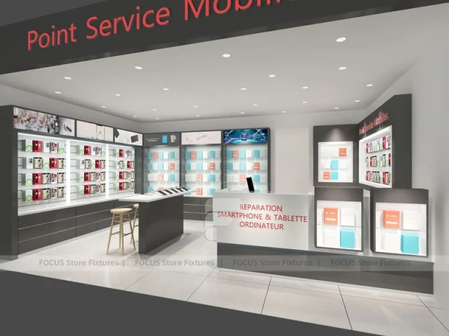 White Mobile Phone Store Floor Plan