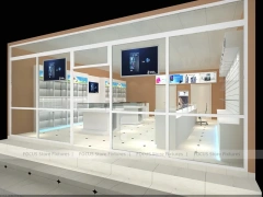 White Mobile Phone Store Floor Plan Rendering