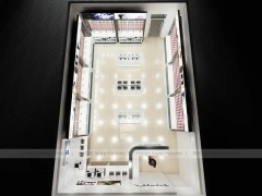 White Mobile Store Floor Plan Rendering